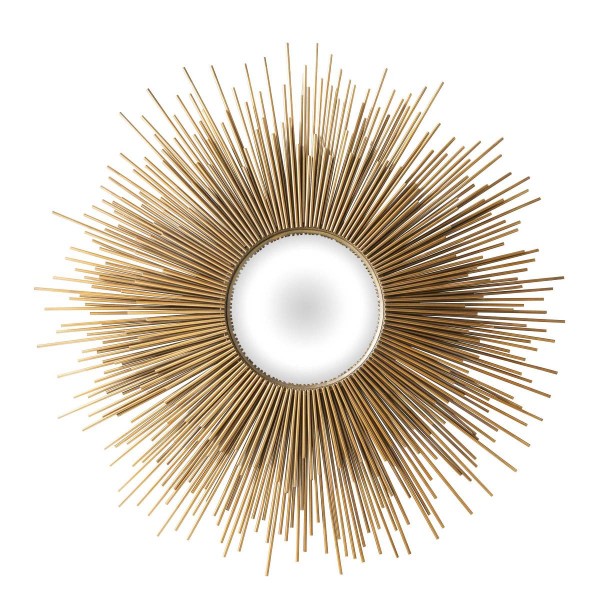 Miroir rond en rayons de laiton BEAM